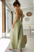 Asymmetric Thin Straps One-shoulder Wide Leg Jumpsuit