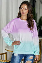 Color Block Tie Dye Pullover Sweatshirt