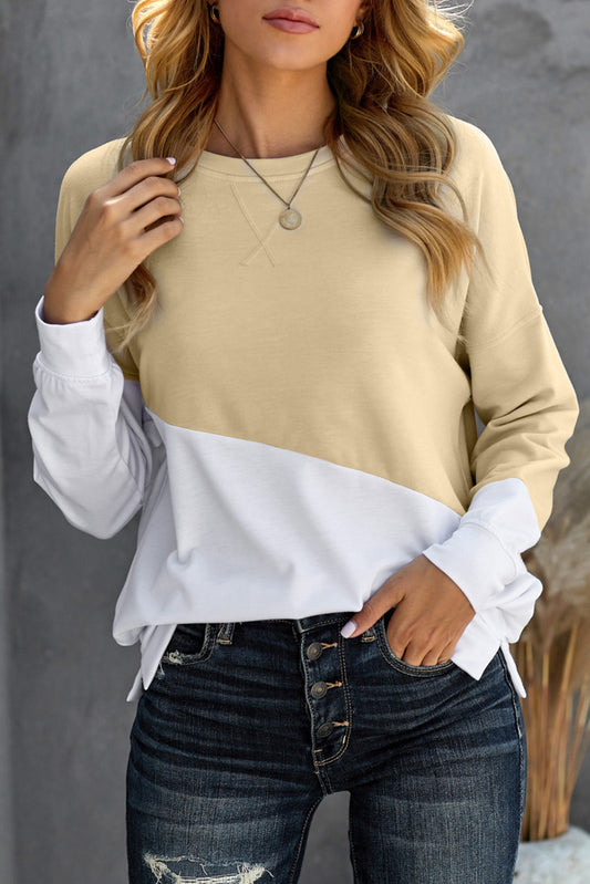 Patchwork Dropped Shoulder Sweatshirt