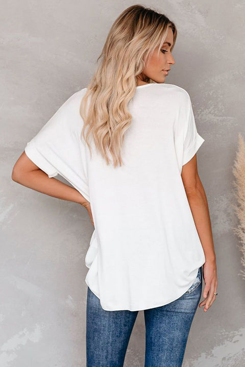 Short Sleeves Drape Knit Top