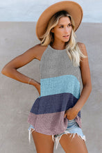 Color Block Striped Knit Tank Top