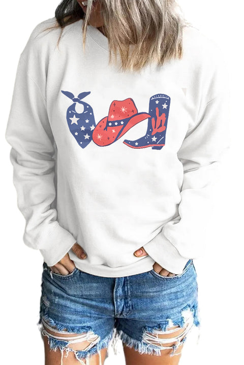 COWBOY take me away Graphic White Sweatshirt