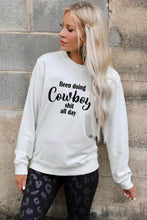 COWBOY take me away Graphic White Sweatshirt