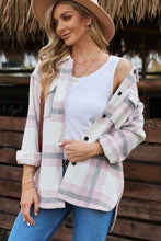 Plaid Print Pocket Women Shacket