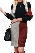 Colorblock Knit Sweater Dress