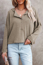 Khaki Buttoned Loose Long Sleeve Shirt