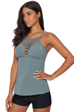 Netted Hollow-out Tankini Top