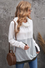 Dual Gray Colorblock Thumbhole Sleeved Sweatshirt