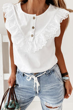 Buttons Ruffled Tank Top