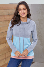 Dual Gray Colorblock Thumbhole Sleeved Sweatshirt