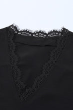 V Neck Lace Trim T-shirt