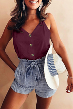 Spaghetti Strap Buttoned Tank Top