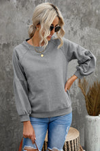 Raglan Patchwork Sleeve Pullover Sweatshirt