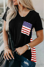 USA Flag Print T-shirt