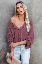 Khaki Buttoned Loose Long Sleeve Shirt