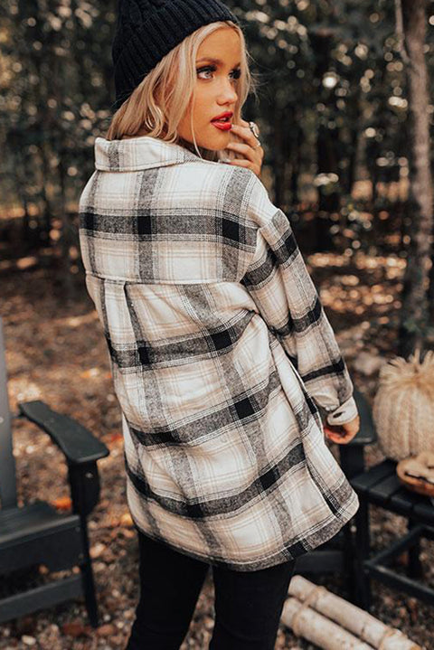 Vintage Plaid Fleece Lining Jacket