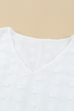 Swiss Dot Bubble Sleeve Blouse