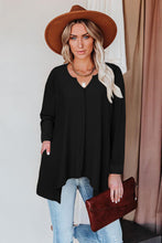 Asymmetric Hemline Long Sleeve Top - HannaBanna Clothing