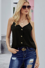 Spaghetti Strap Buttoned Tank Top