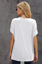 Round Neck Short Sleeve Solid Color Tee