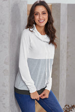 Dual Gray Colorblock Thumbhole Sleeved Sweatshirt