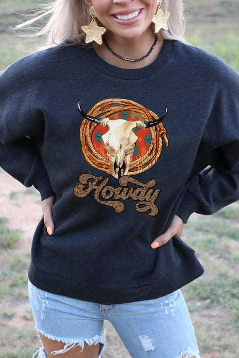 COWBOY take me away Graphic White Sweatshirt