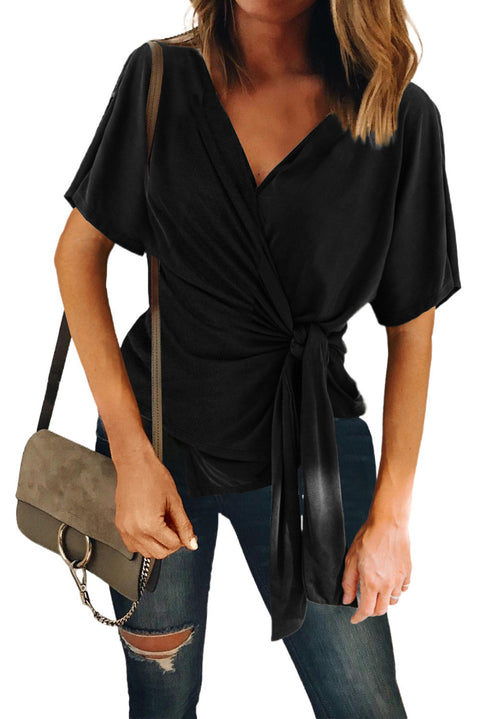 Short Sleeve Wrap Top