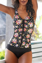 Dotted Print Ruffles One-piece Swimsuit