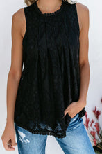 Lace Hollow Out Sleeveless T-Shirt