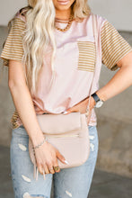 Striped Contrast Stripe Patchwork Tee