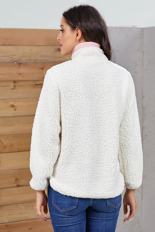 Zip Neck Furry Sweatshirt