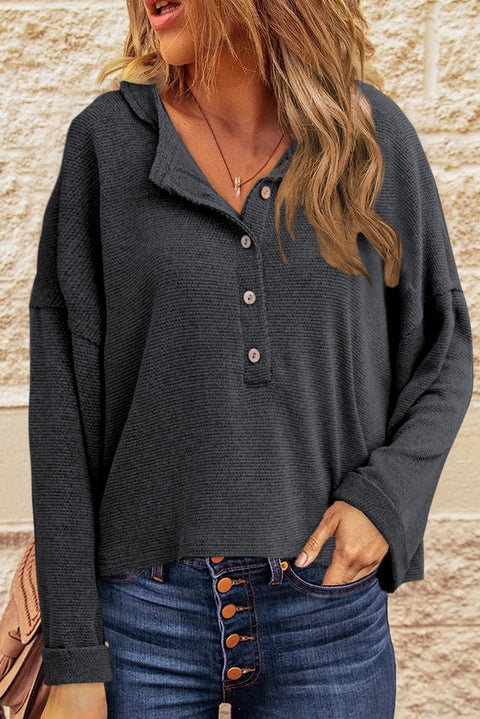 Khaki Buttoned Loose Long Sleeve Shirt