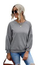 Raglan Patchwork Sleeve Pullover Sweatshirt