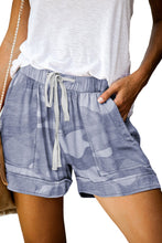 Print Drawstring Casual Elastic Waist Pocketed Shorts