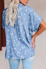 Stars Print Cuffed Sleeves Shirt