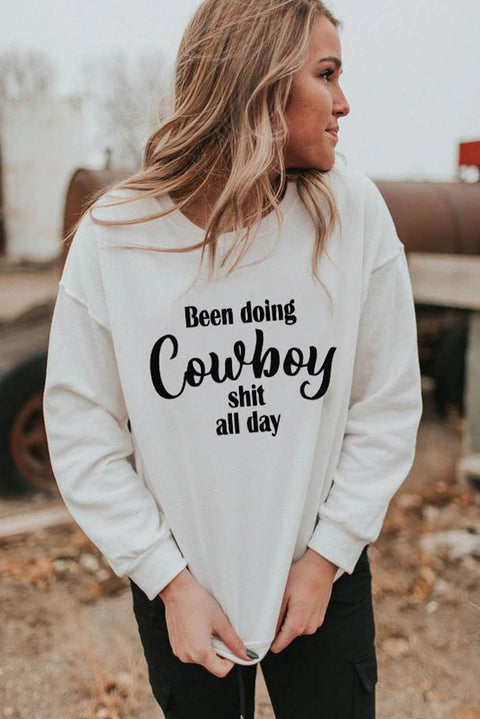 COWBOY llévame lejos Sudadera blanca gráfica