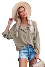 Khaki Buttoned Loose Long Sleeve Shirt