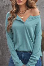 Button Long Sleeve Knit Top