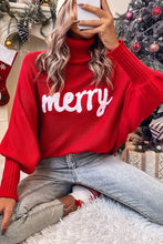 Jersey con cuello alto y bordado de letras Merry 