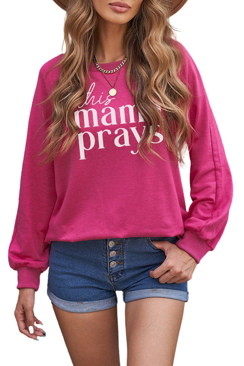 Plain Relaxed Fit Crew Neck Pullover Sweatshirt