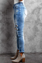 Medium Wash Distressed Skinny Ankle Jeans