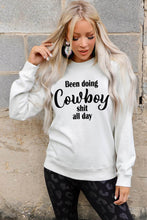 COWBOY take me away Graphic White Sweatshirt