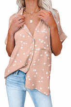 Stars Print Cuffed Sleeves Shirt