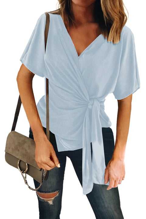 Short Sleeve Wrap Top