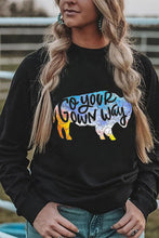 COWBOY take me away Graphic White Sweatshirt