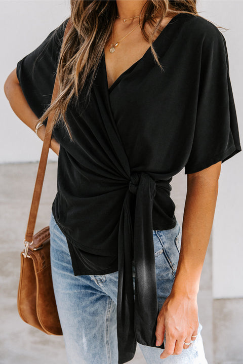 Short Sleeve Wrap Top