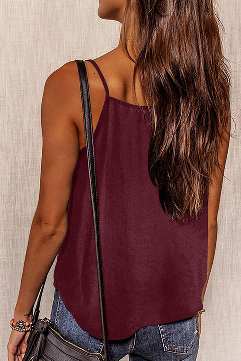 Spaghetti Straps Buttoned V Neck Vest