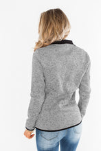 Heathered Turn-down Collar Pullover Sweatshirt