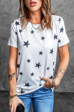 Camiseta con cuello redondo y estampado de estrellas