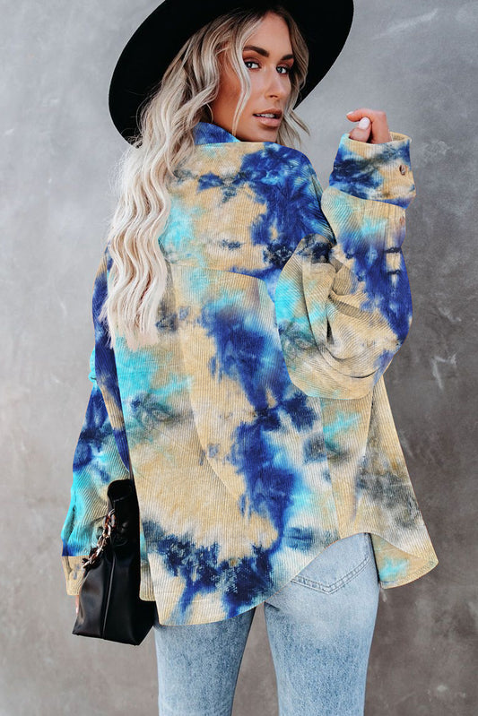 Tie Dyed Loose Corduroy Shirt